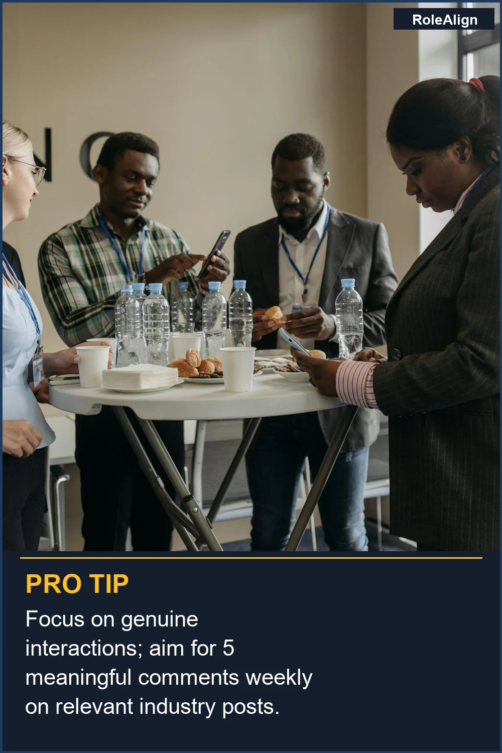 Focus on genuine interactions; aim for 5 meaningful comments weekly on relevant industry posts.