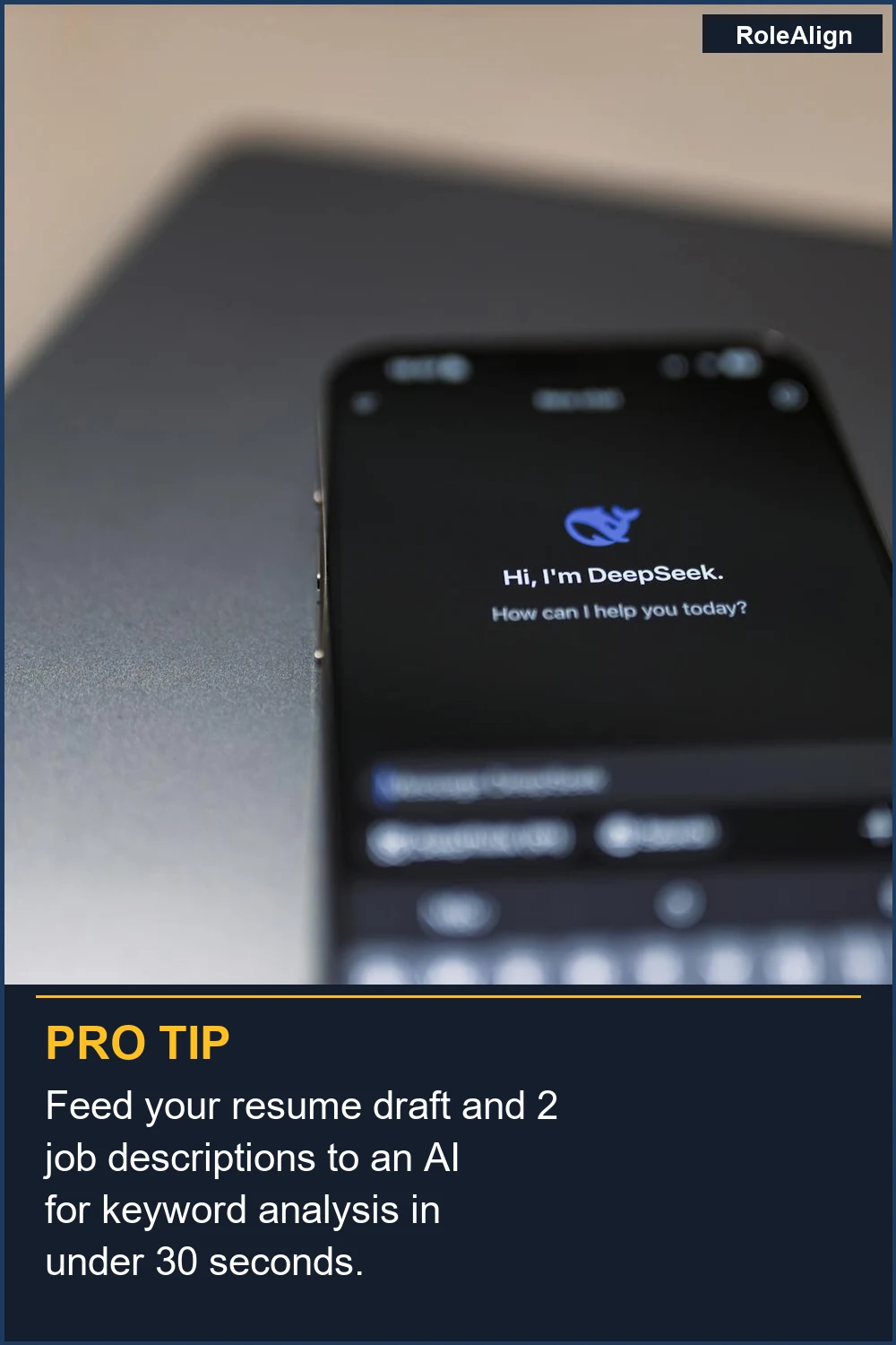 Feed your resume draft and 2 job descriptions to an AI for keyword analysis in under 30 seconds.