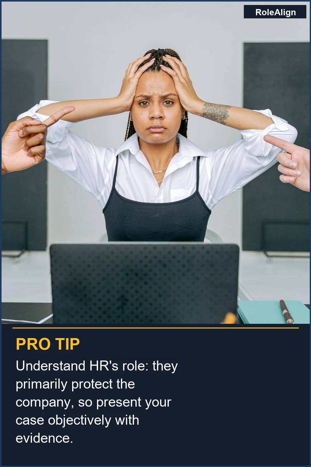 Comprende el rol de RRHH: protegen principalmente a la empresa, así que presenta tu caso objetivamente con evidencia.