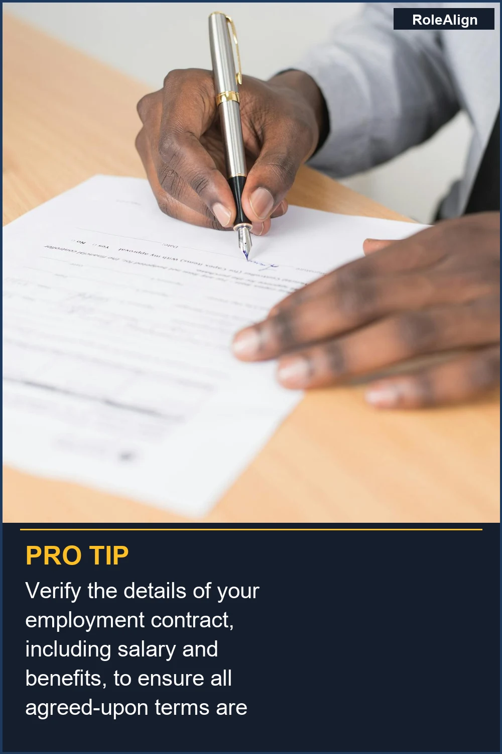 Verify the details of your employment contract, including salary and benefits, to ensure all agreed-upon terms are accurately reflected.