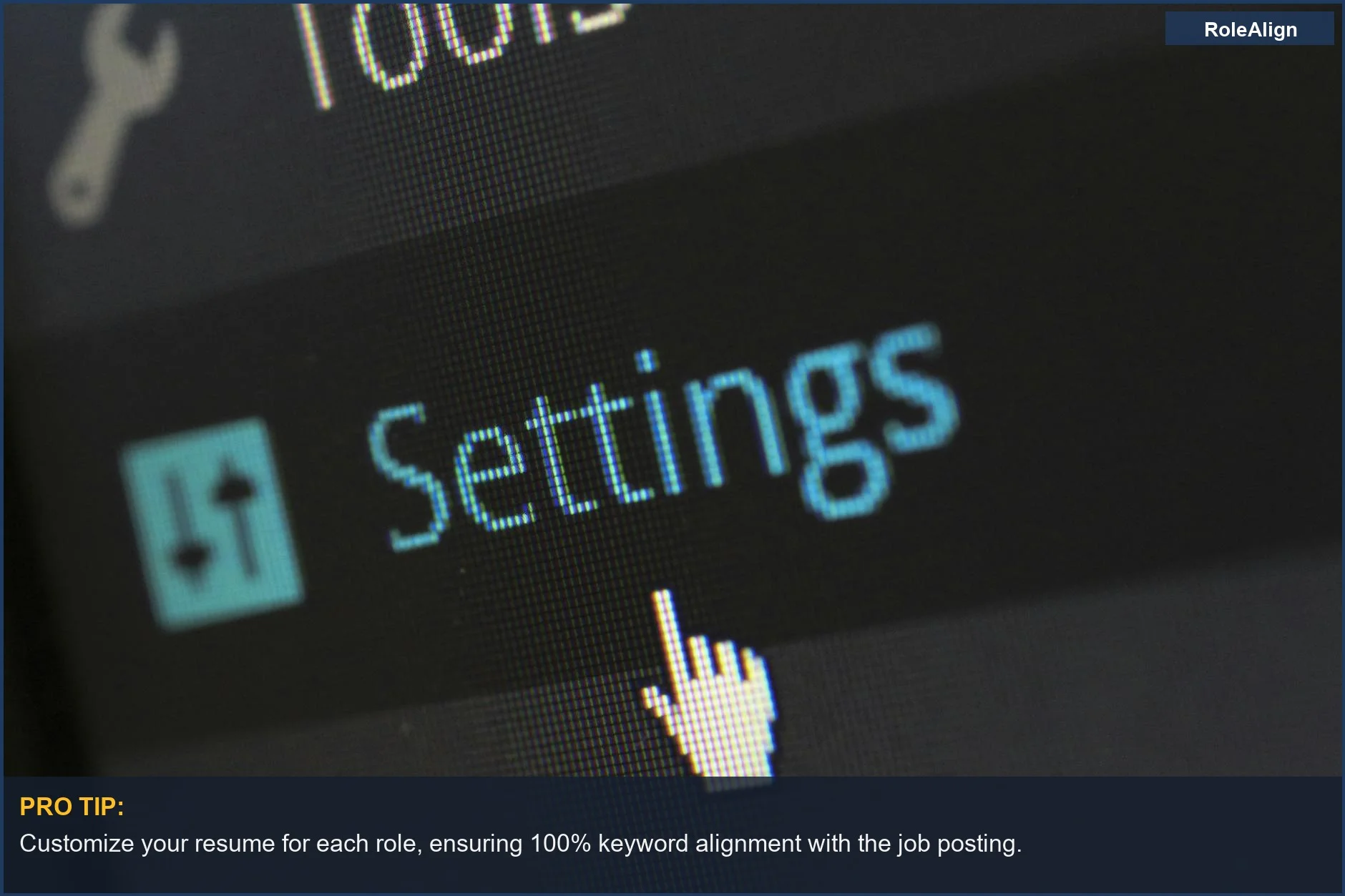 Computer settings button with cursor, representing AI resume scoring and the need for optimization.