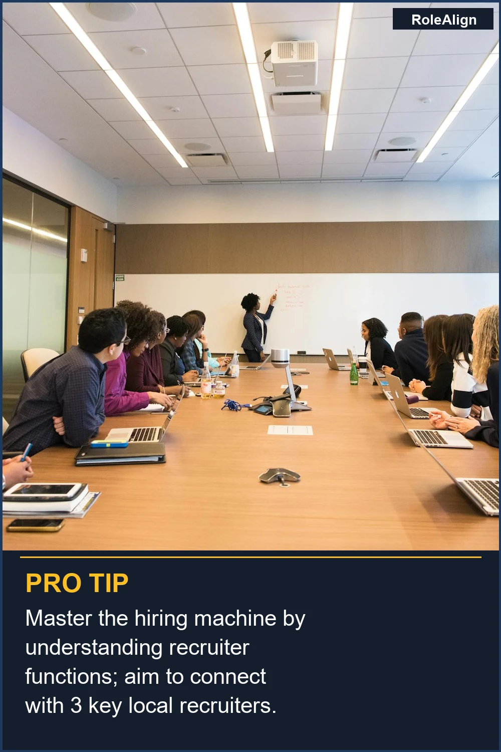 Master the hiring machine by understanding recruiter functions; aim to connect with 3 key local recruiters.