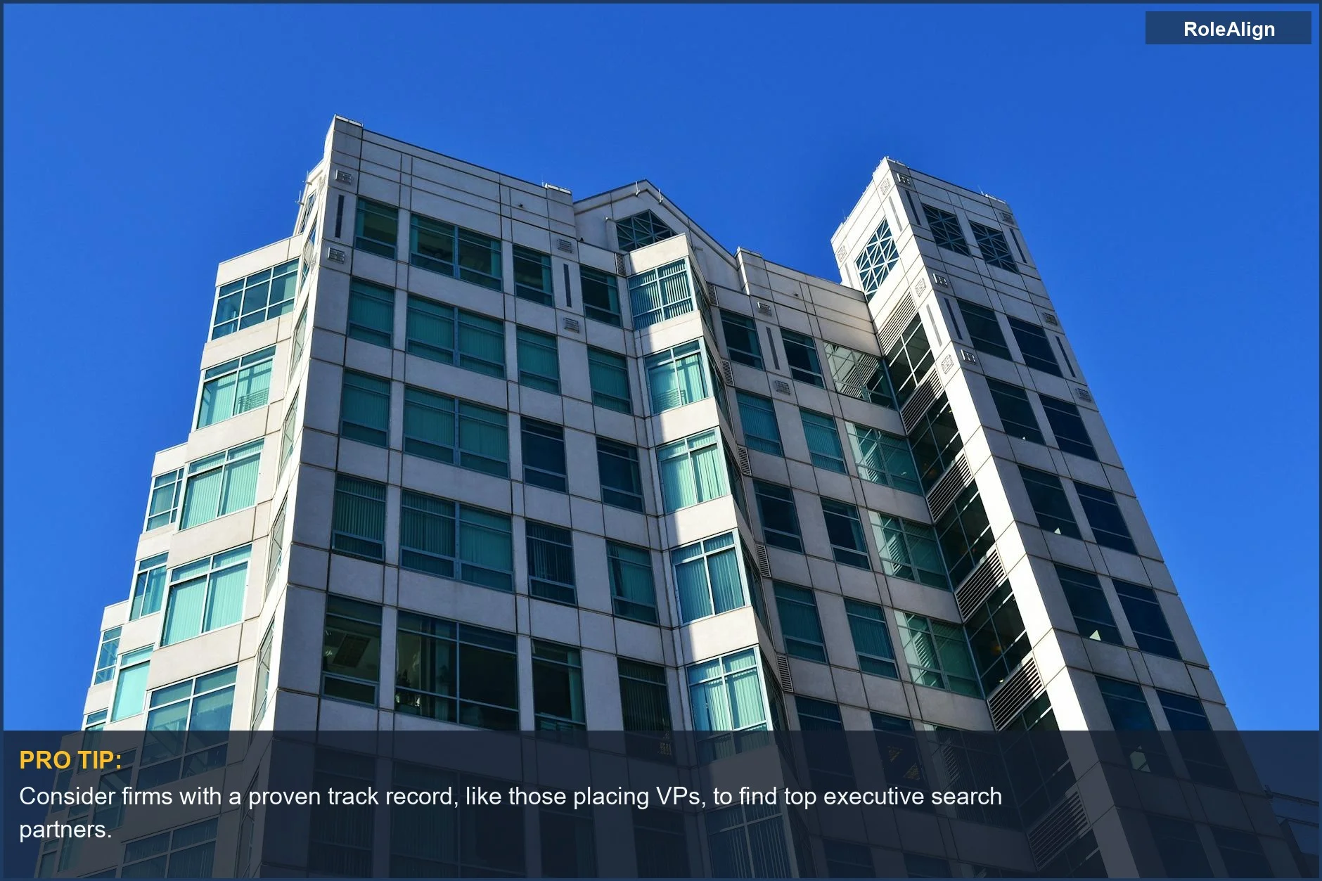 Sleek, futuristic office building exterior, representing the forward-thinking nature of executive recruitment.