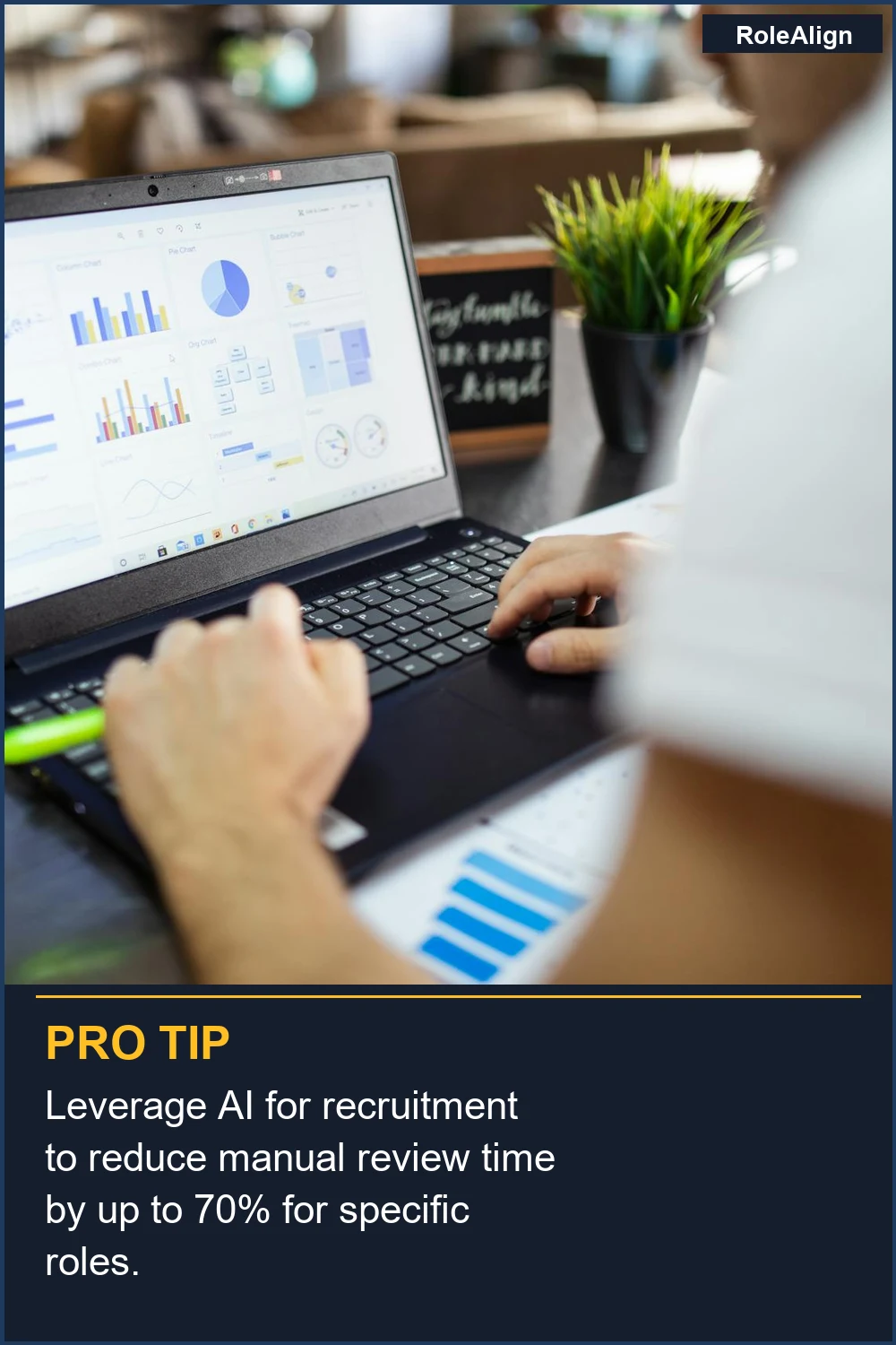 Leverage AI for recruitment to reduce manual review time by up to 70% for specific roles.