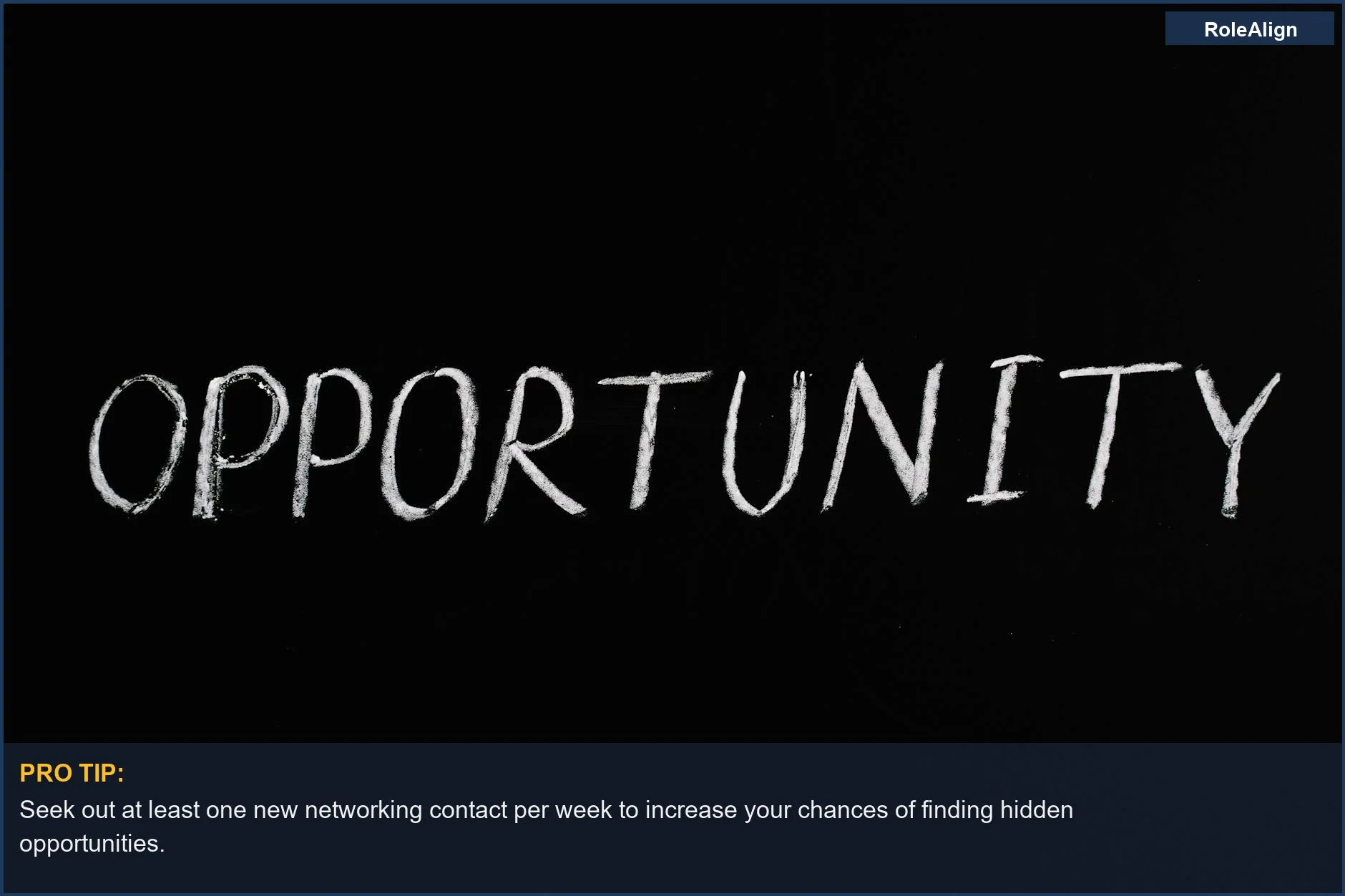 Chalkboard with the word 'Opportunity' written, symbolizing new possibilities in the hidden job market.