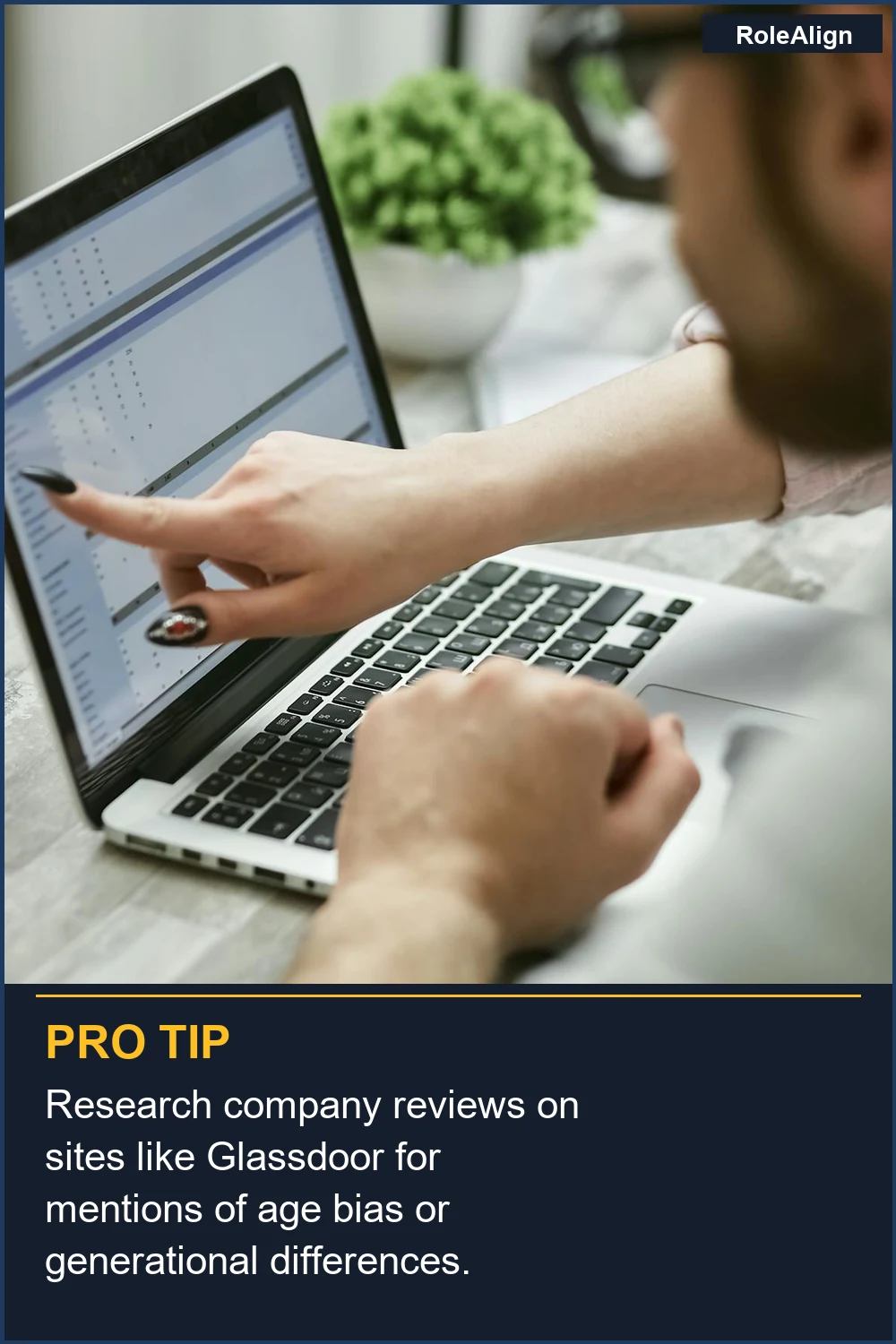 Research company reviews on sites like Glassdoor for mentions of age bias or generational differences.