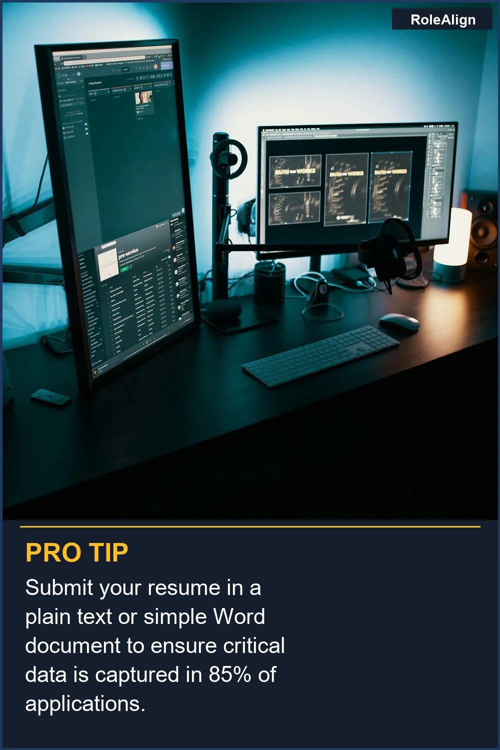 Envía tu currículum en un archivo de texto plano o un documento simple de Word para asegurar que los datos críticos se capturen en el 85% de las solicitudes.