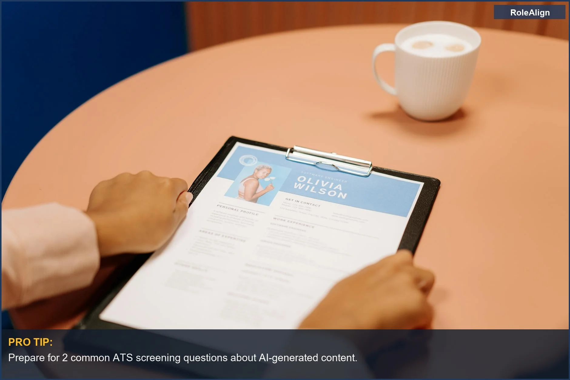 Hands holding a resume during an interview, illustrating AI resume tool influence in the workplace.