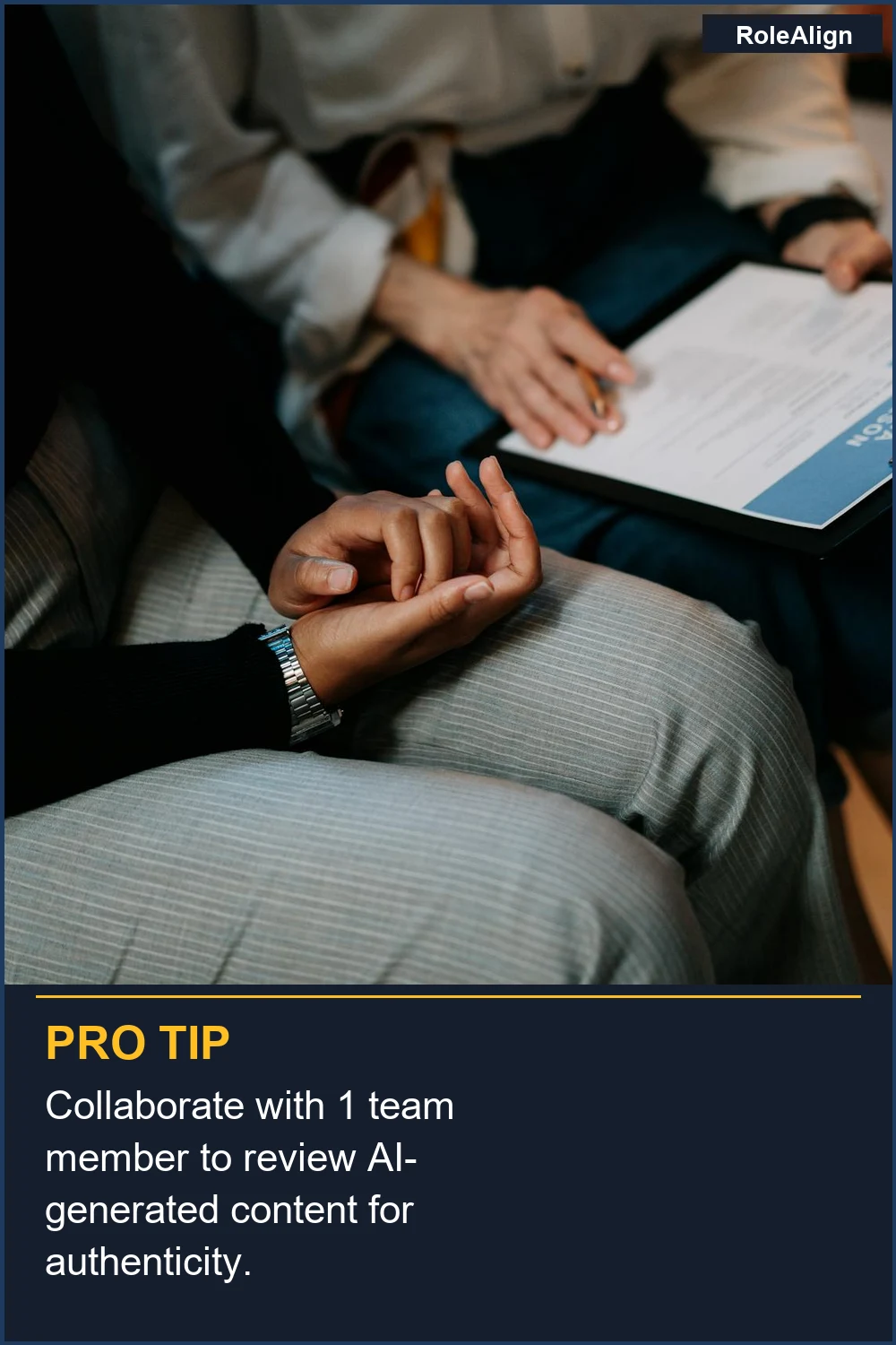 Collaborate with 1 team member to review AI-generated content for authenticity.