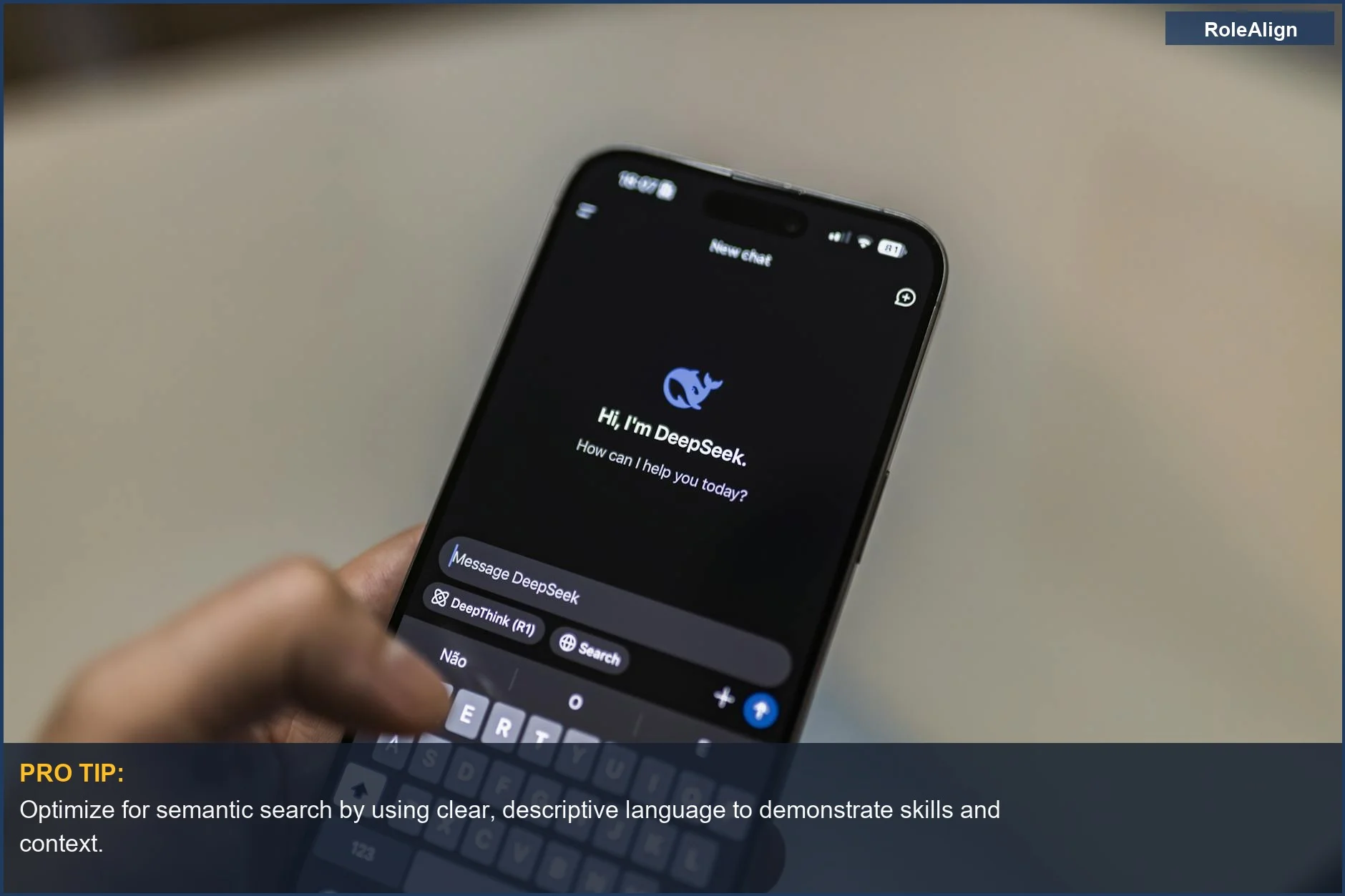 Smartphone displaying an AI chatbot interface, demonstrating AI resume screening technology.