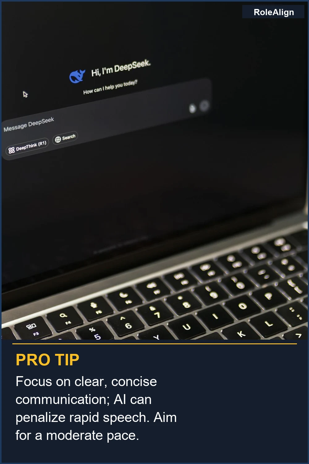 Focus on clear, concise communication; AI can penalize rapid speech. Aim for a moderate pace.