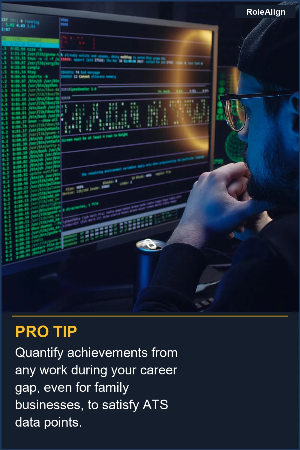 Quantify achievements from any work during your career gap, even for family businesses, to satisfy ATS data points.