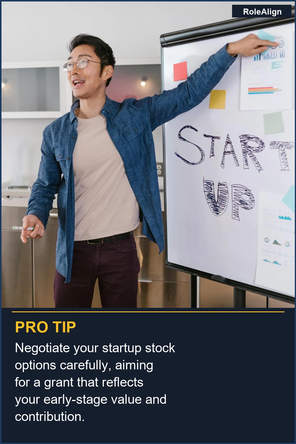 Negotiate your startup stock options carefully, aiming for a grant that reflects your early-stage value and contribution.