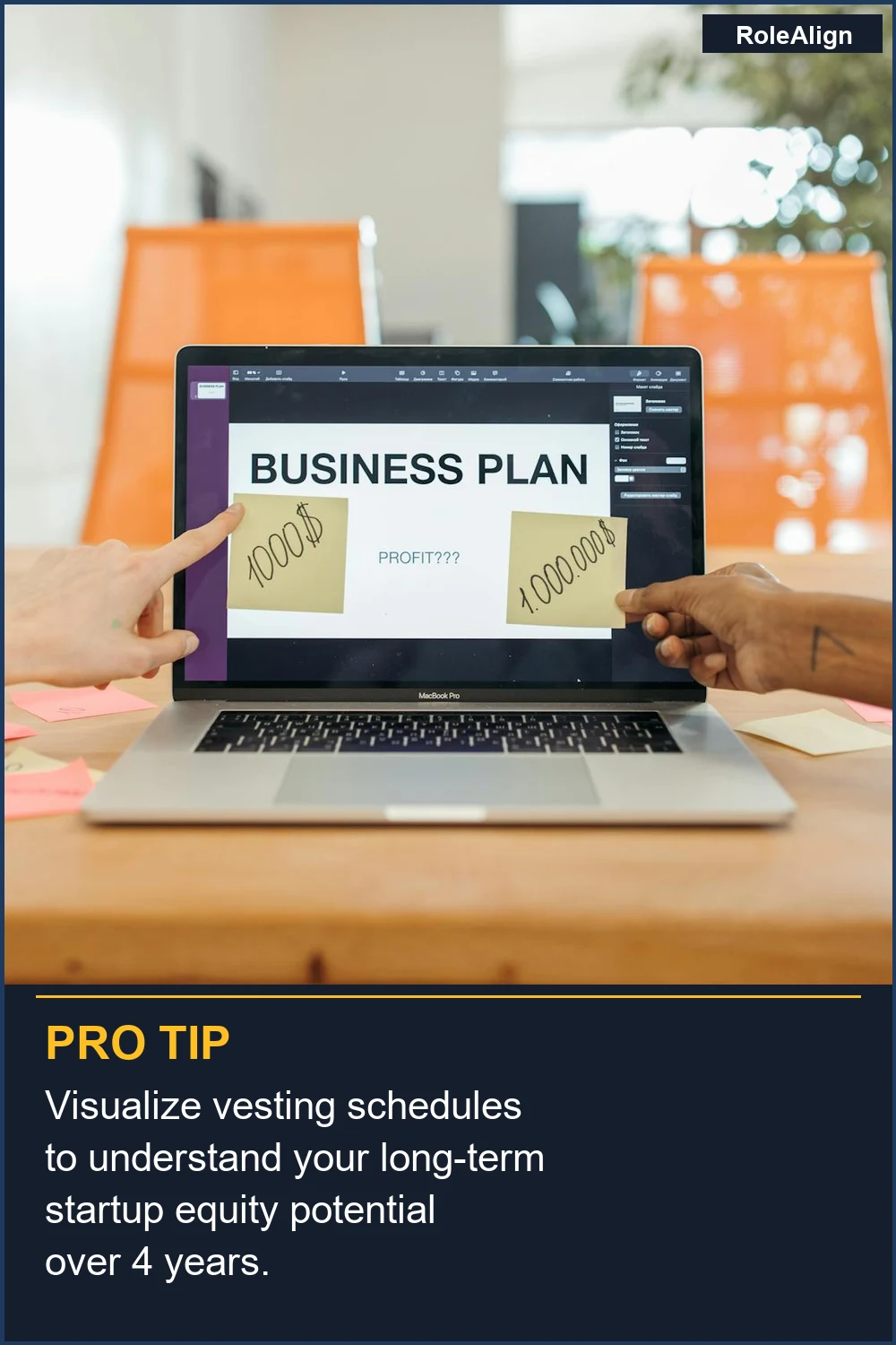 Visualize vesting schedules to understand your long-term startup equity potential over 4 years.
