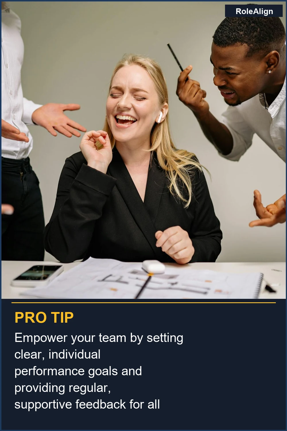 Empower your team by setting clear, individual performance goals and providing regular, supportive feedback for all 100% of employees.