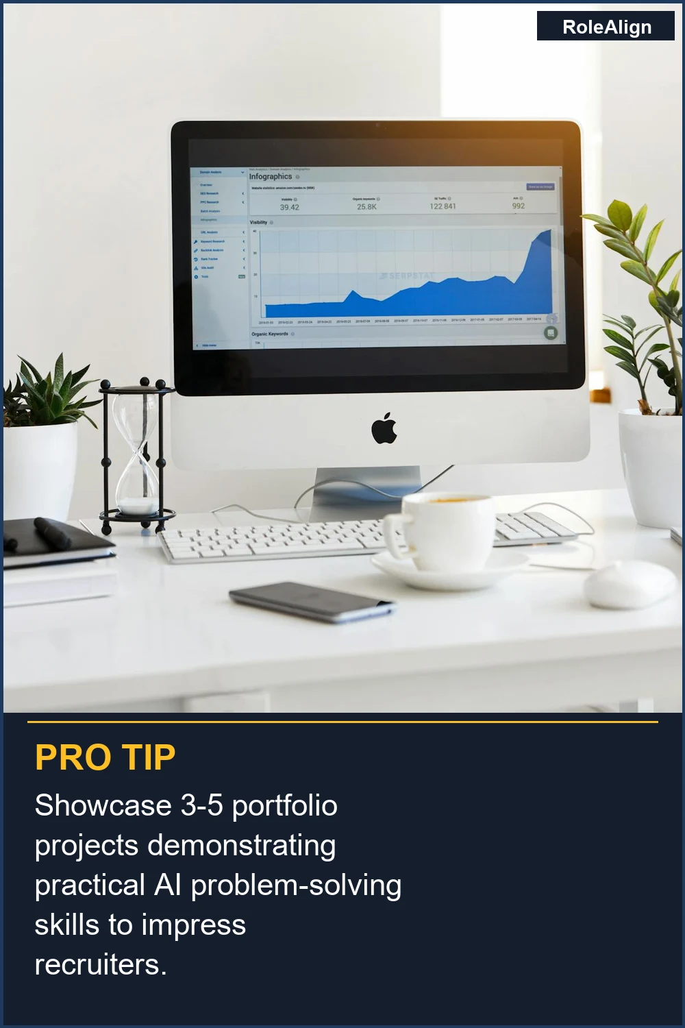 Showcase 3-5 portfolio projects demonstrating practical AI problem-solving skills to impress recruiters.