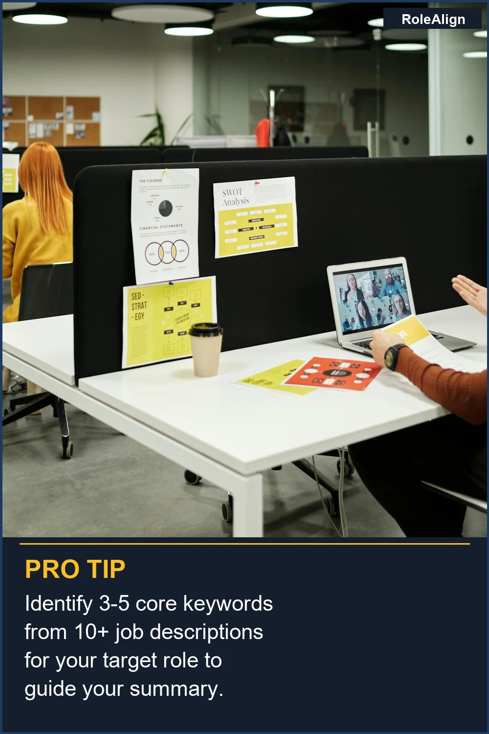 Identify 3-5 core keywords from 10+ job descriptions for your target role to guide your summary.