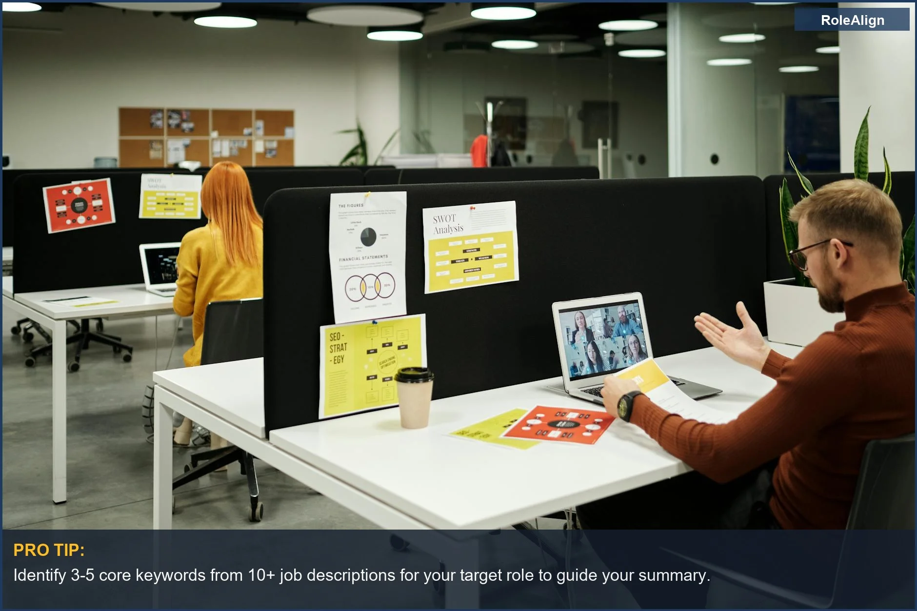 Colleagues collaborating virtually in a stylish modern office, demonstrating effective professional networking strategies.