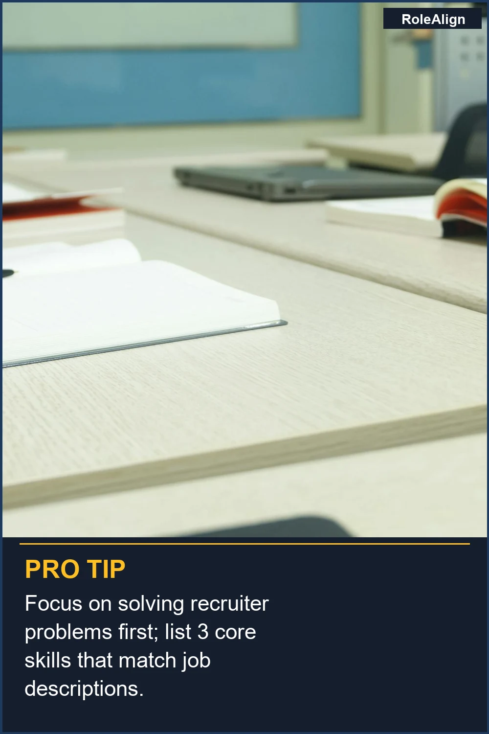 Focus on solving recruiter problems first; list 3 core skills that match job descriptions.