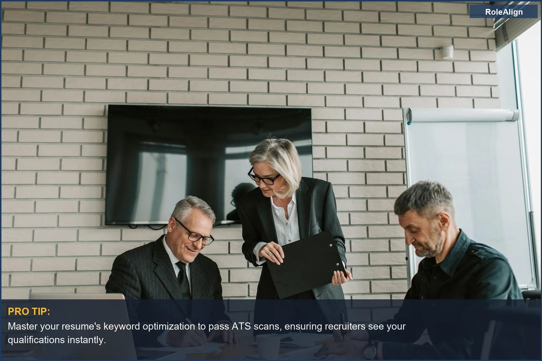 Business team discussing strategy, emphasizing communication for getting hired with no referrals in a competitive market.