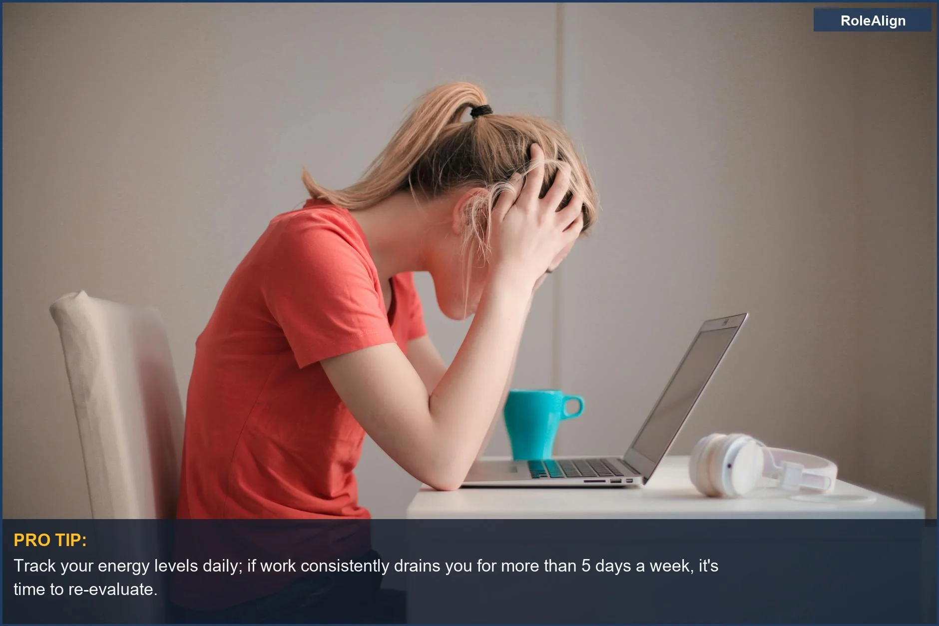 Stressed young woman studying at home, representing the mental toll of a job and signs to leave your job.