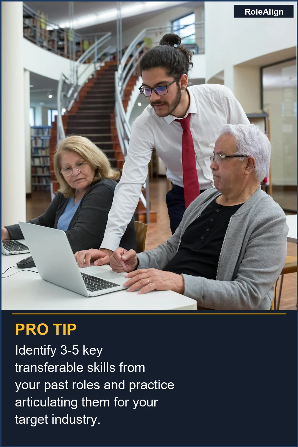Identify 3-5 key transferable skills from your past roles and practice articulating them for your target industry.