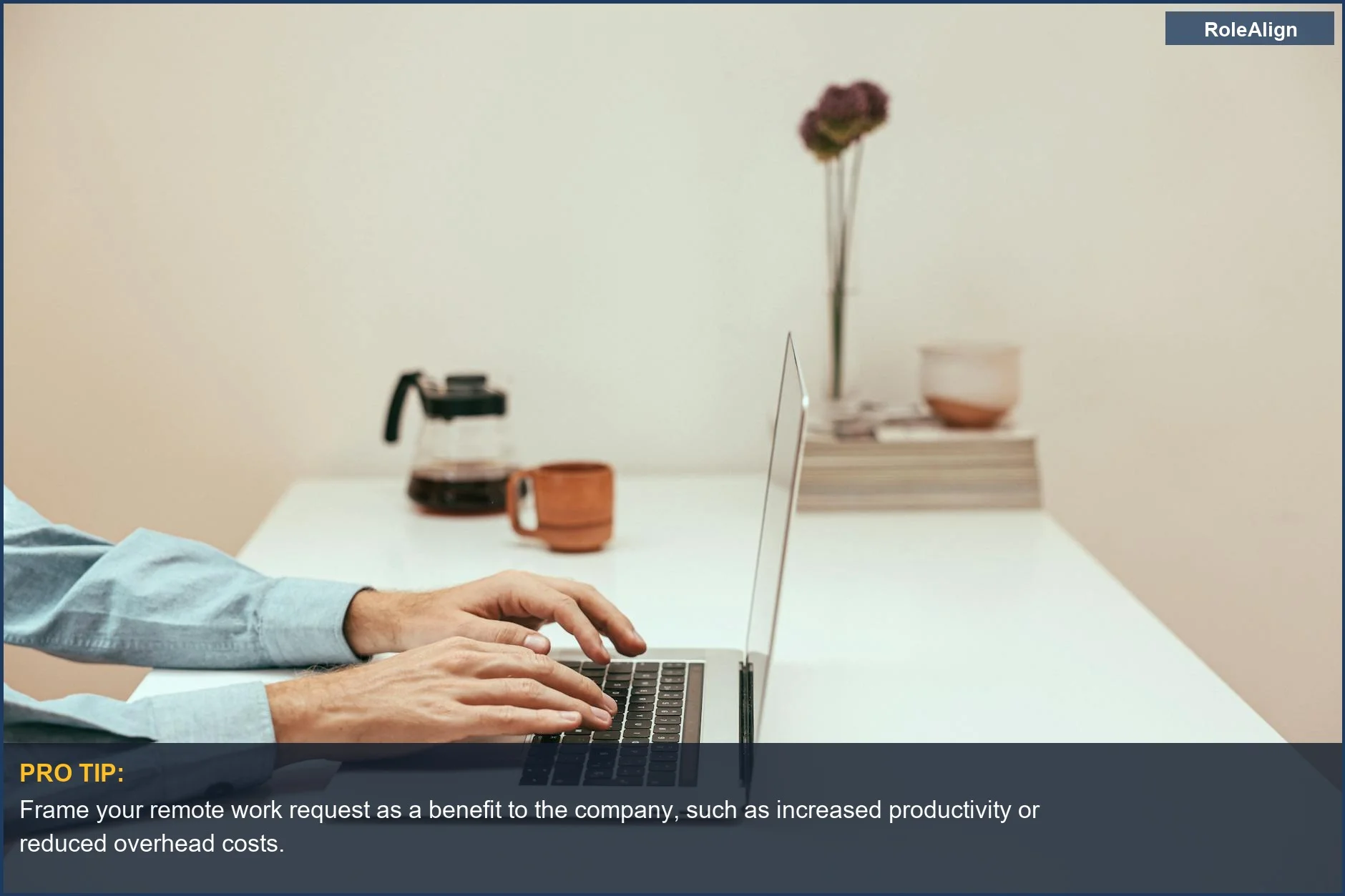 Professional hands typing on a sleek laptop in a stylish home office, highlighting remote work flexibility.