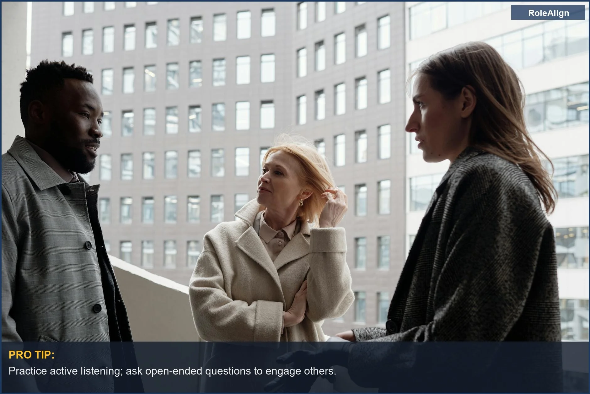 Diverse professionals discussing outside, a visual for networking tips for shy people.