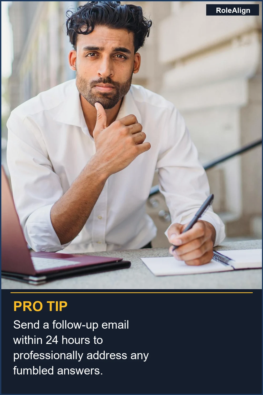 Envía un correo electrónico de seguimiento dentro de las 24 horas para abordar profesionalmente cualquier respuesta fallida.