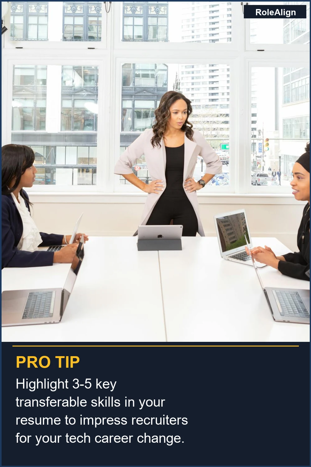 Highlight 3-5 key transferable skills in your resume to impress recruiters for your tech career change.