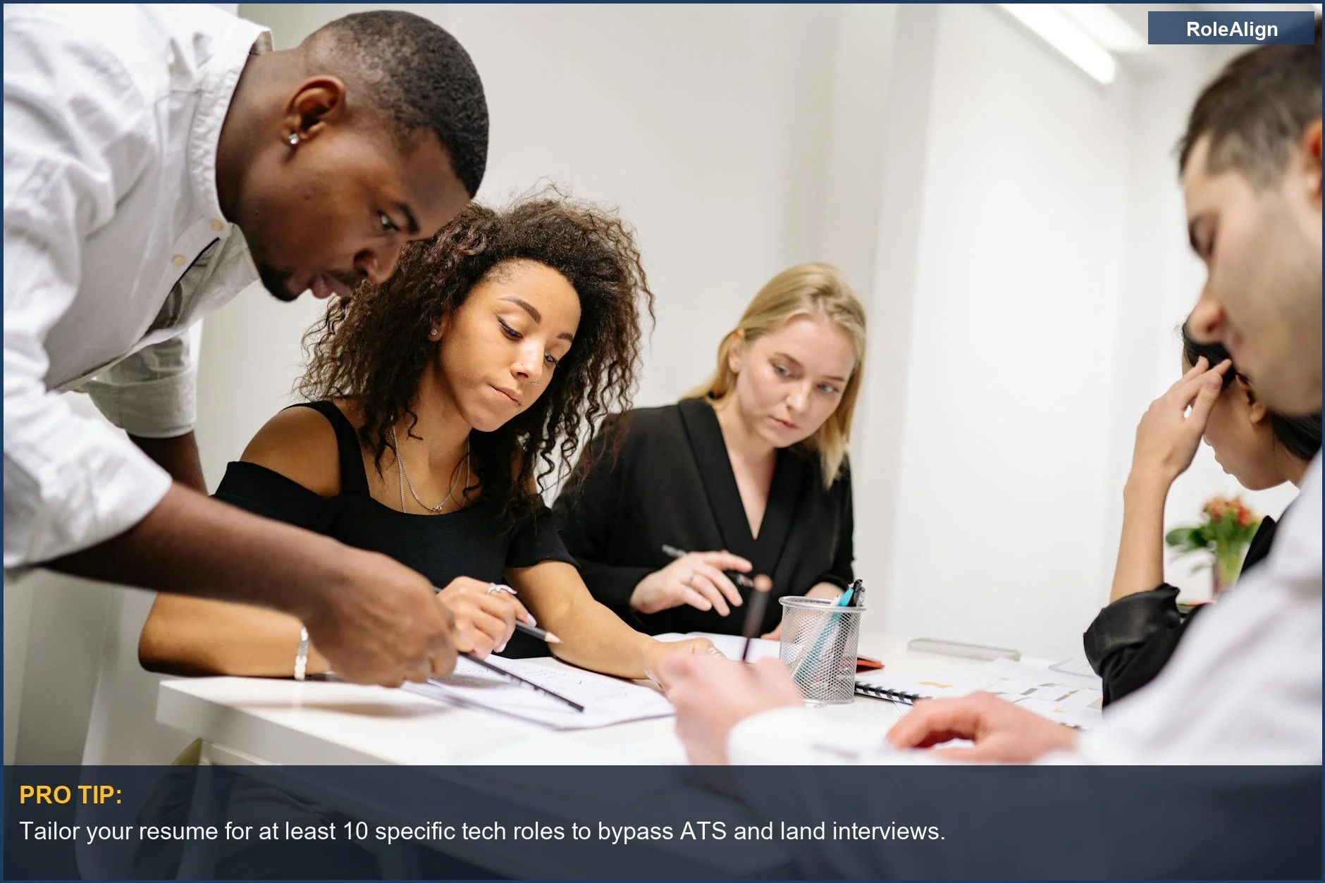 Teamwork and creativity flourish as diverse professionals collaborate in a contemporary tech office setting.