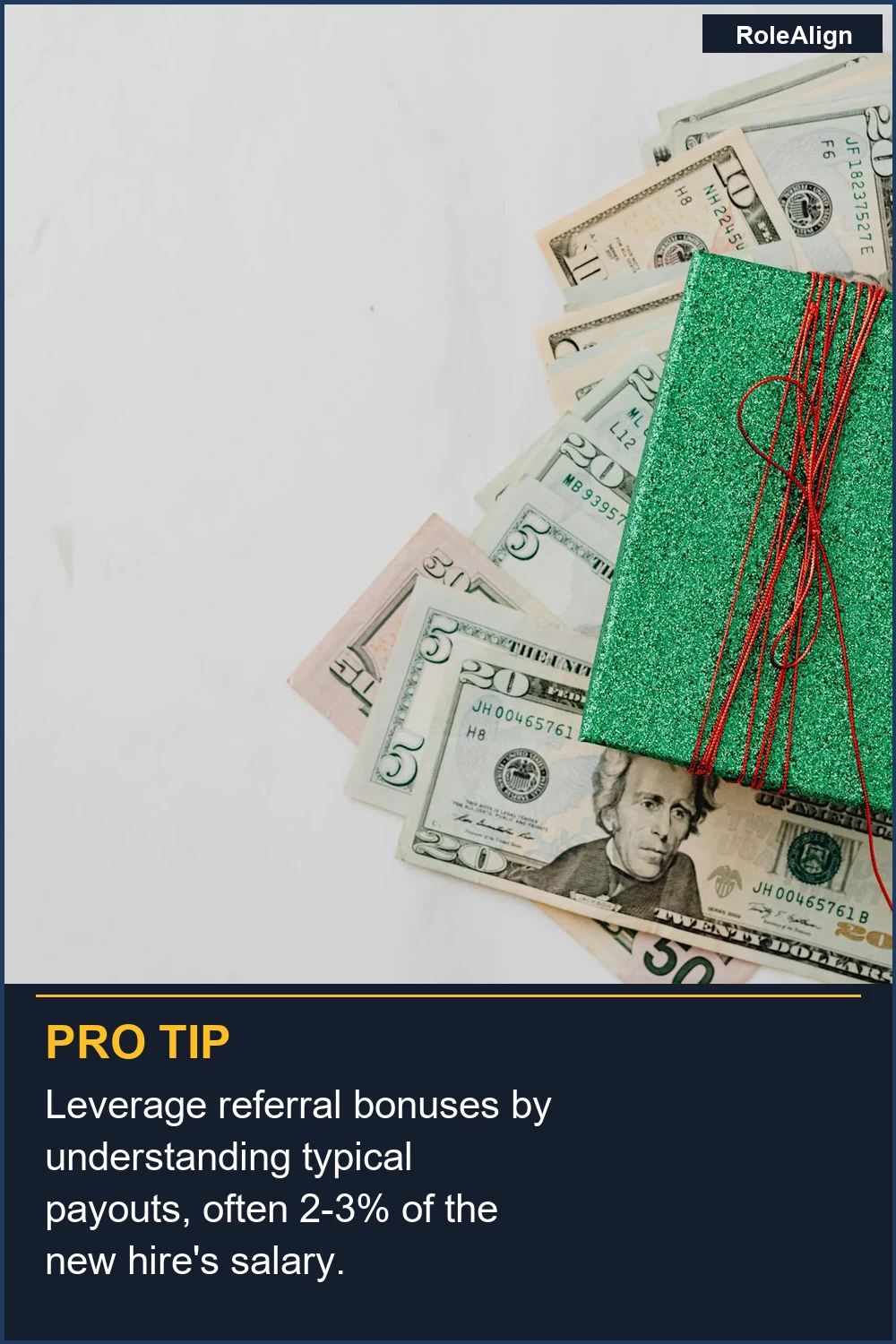 Leverage referral bonuses by understanding typical payouts, often 2-3% of the new hire's salary.