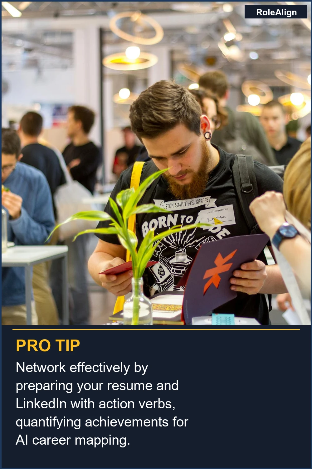 Network effectively by preparing your resume and LinkedIn with action verbs, quantifying achievements for AI career mapping.