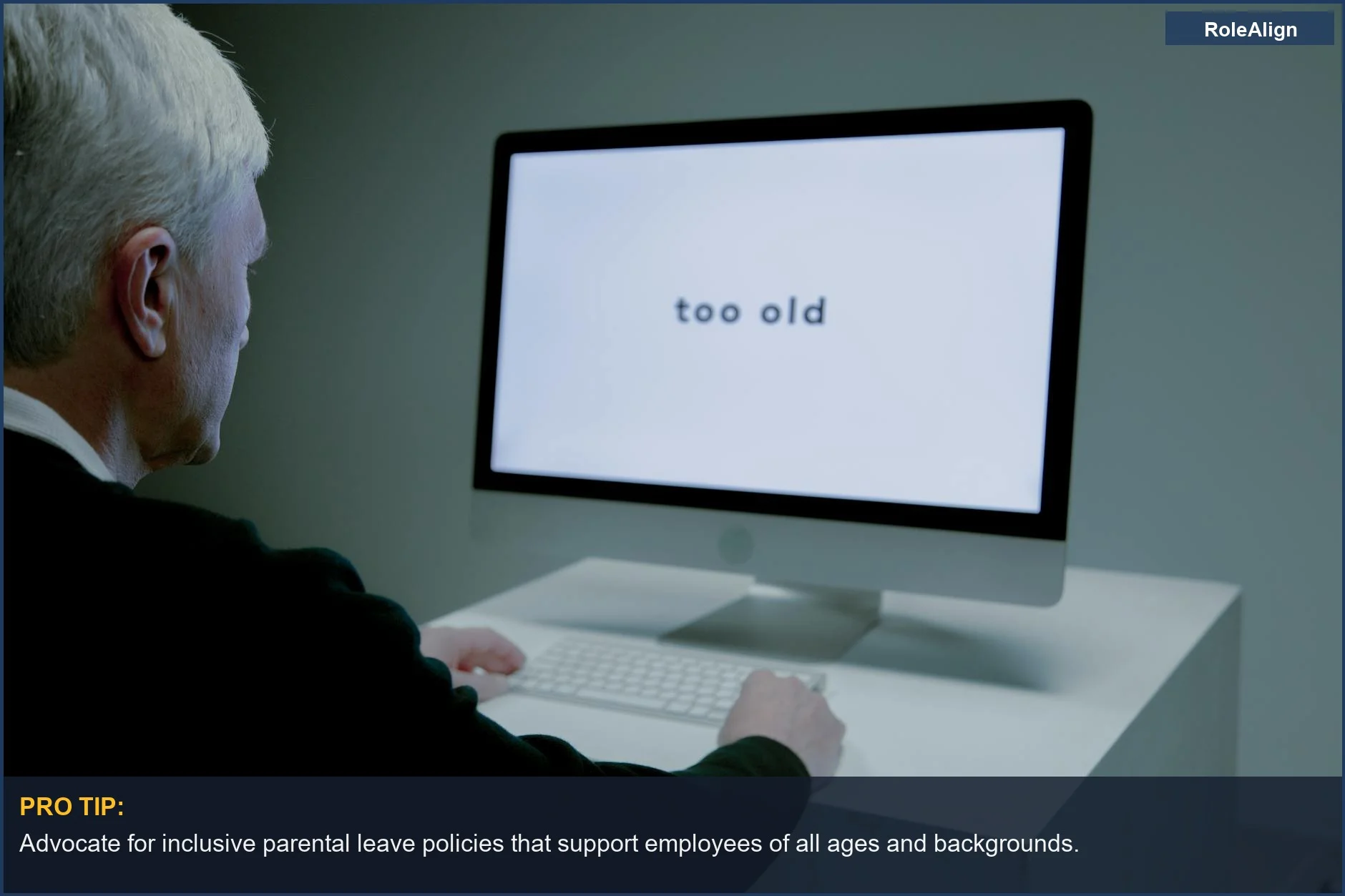 Senior engineer facing ageism concerns while discussing parental leave benefits.