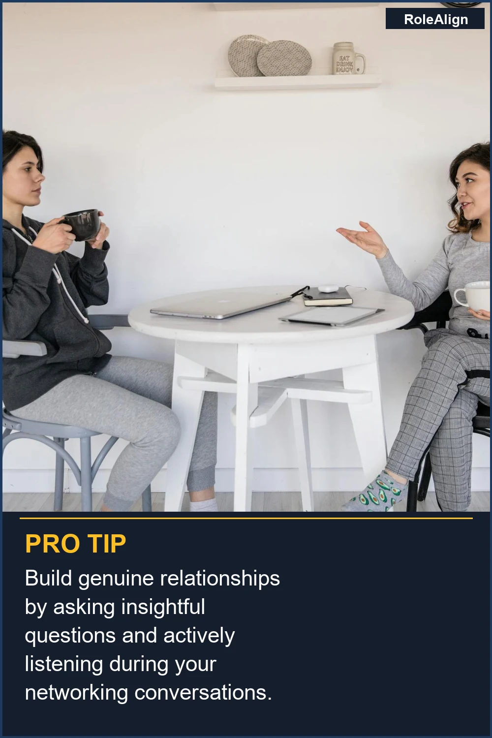 Build genuine relationships by asking insightful questions and actively listening during your networking conversations.