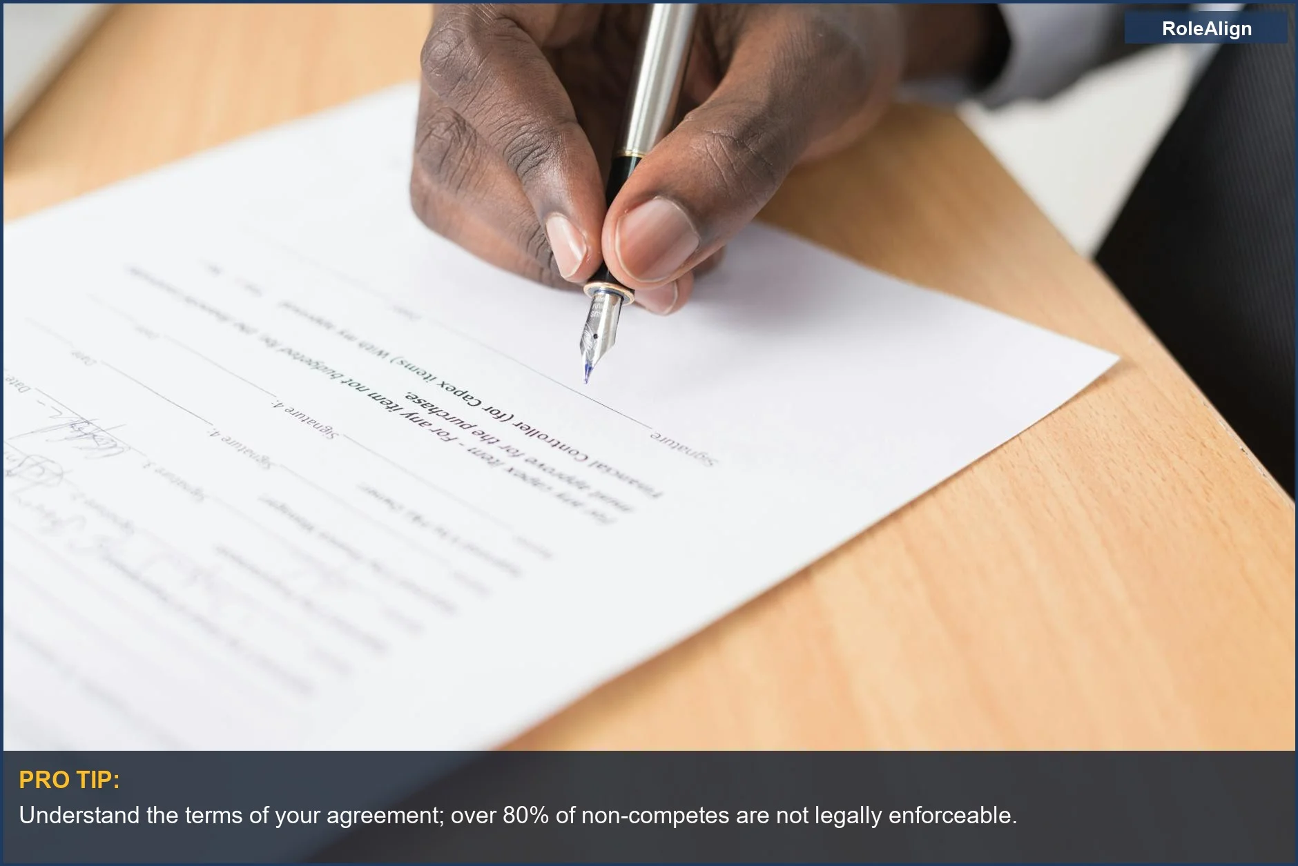 Business professional signing a contract, understanding non-compete agreement enforceability in employment law.