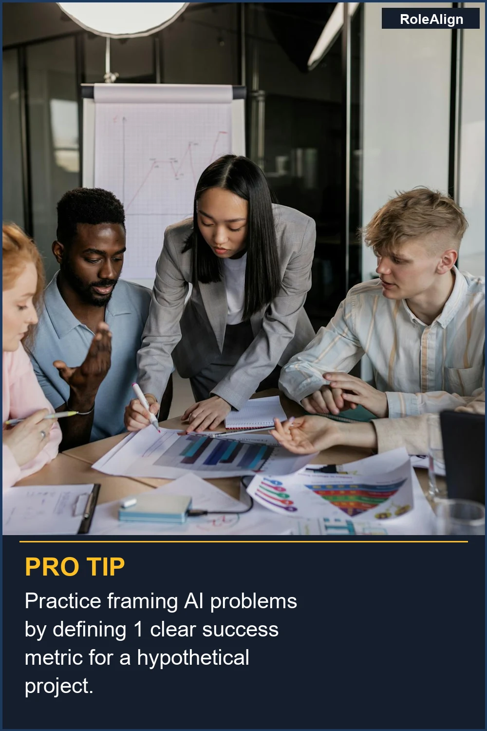 Practice framing AI problems by defining 1 clear success metric for a hypothetical project.