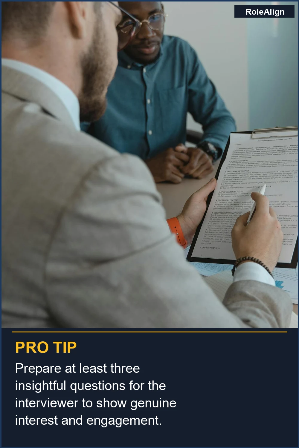 Prepare at least three insightful questions for the interviewer to show genuine interest and engagement.