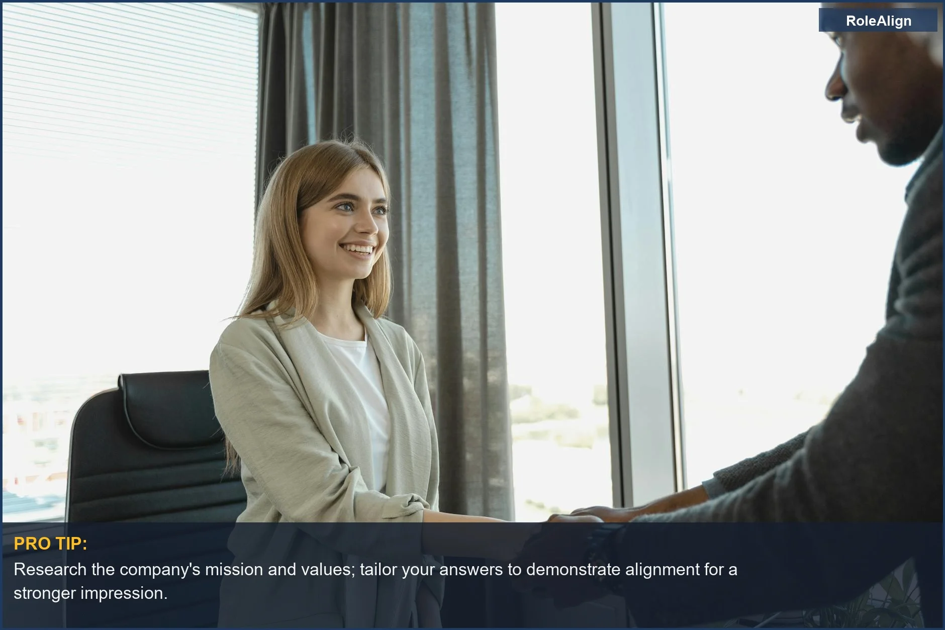Smiling woman and man shaking hands, symbolizing a successful job offer in the recruit CRM hiring process.