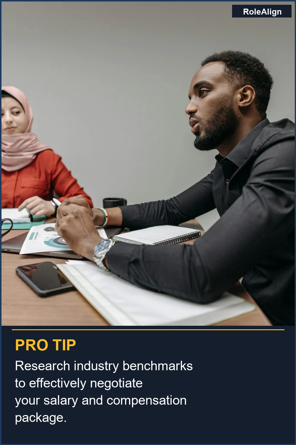 Research industry benchmarks to effectively negotiate your salary and compensation package.