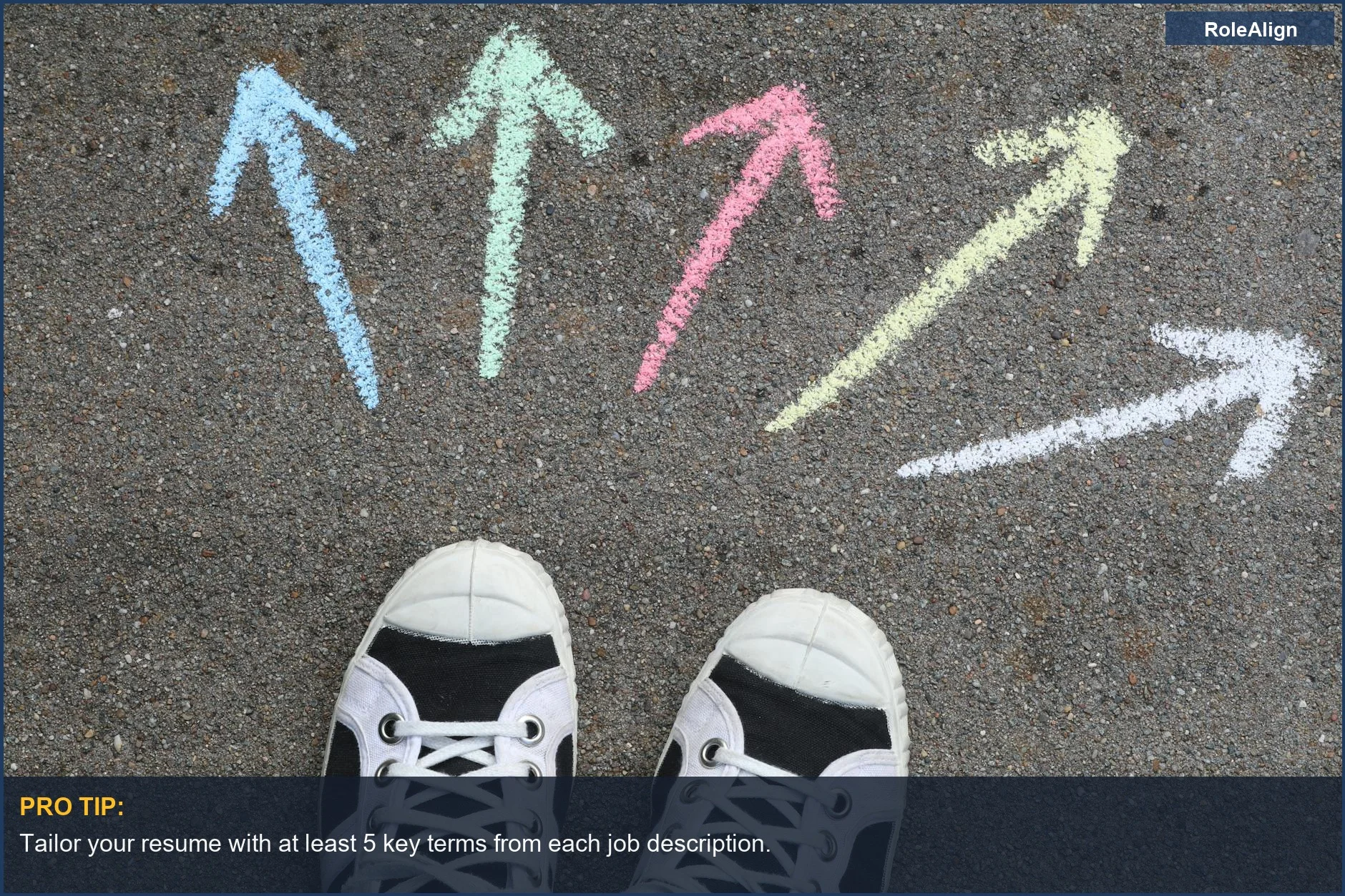 Colorful chalk arrows on pavement--understand these are signs it's time to pivot your resume.