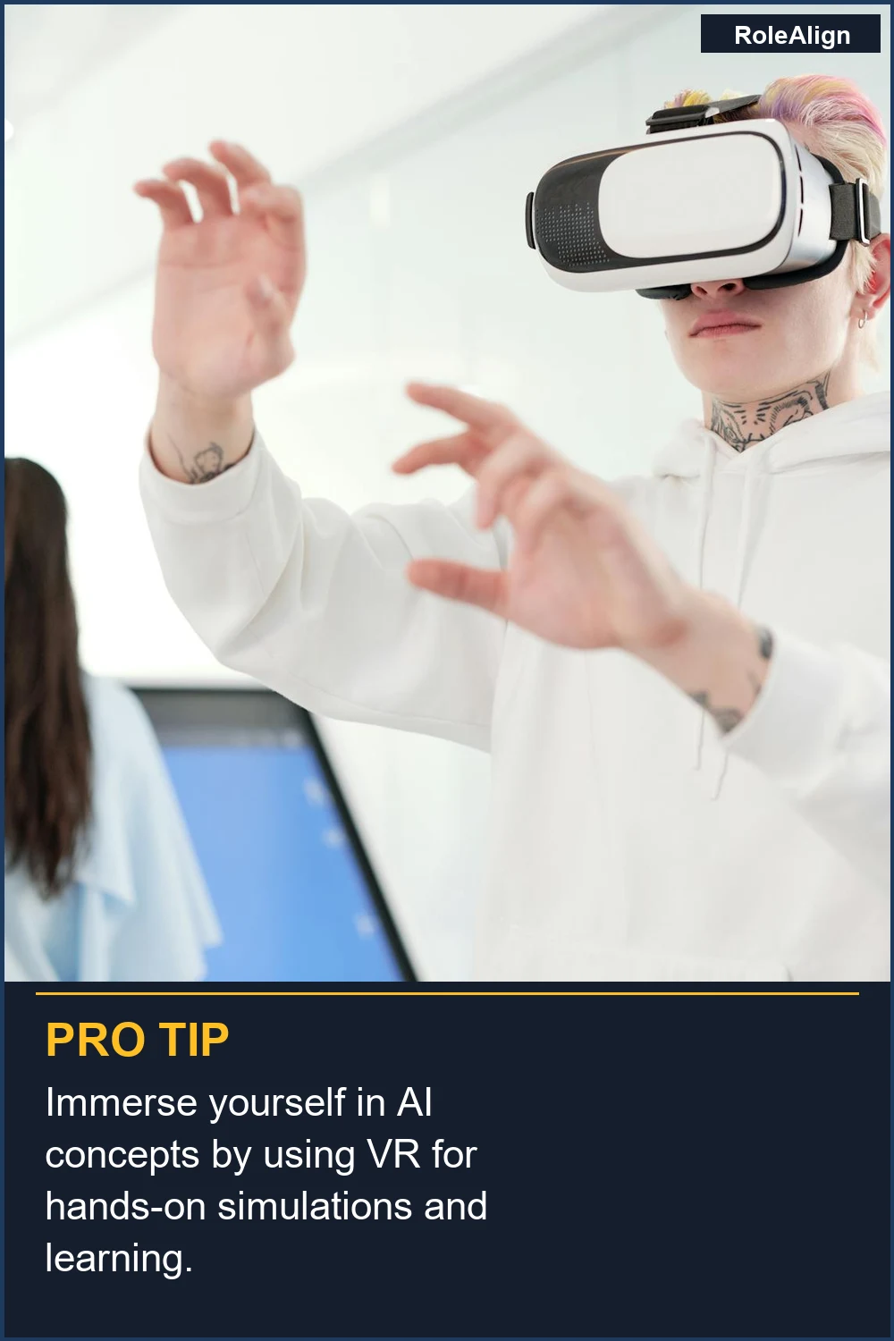 Sumérgete en los conceptos de IA utilizando la RV para simulaciones prácticas y aprendizaje.