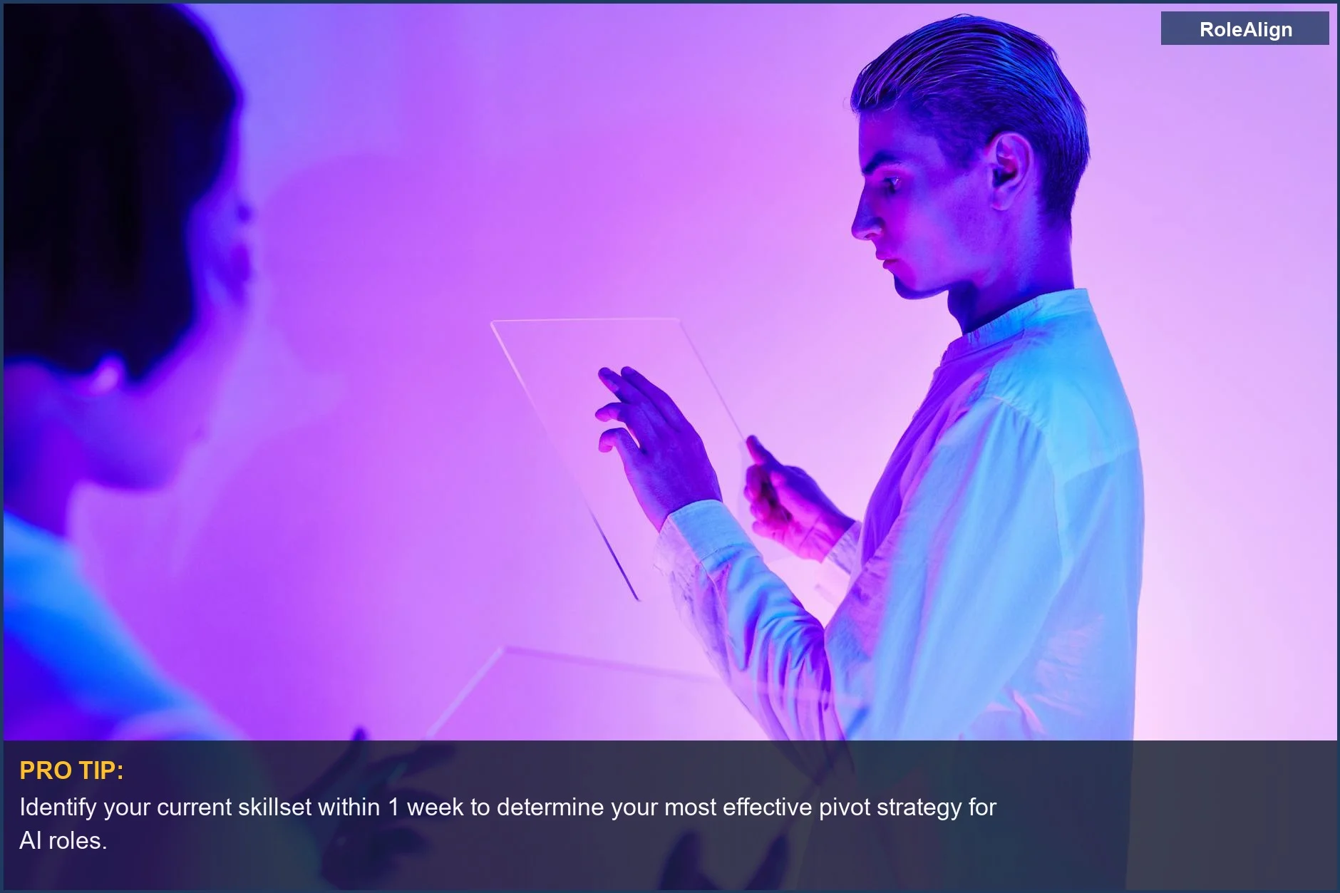 AI professionals collaborate on futuristic screens, mapping out AI career trajectories.