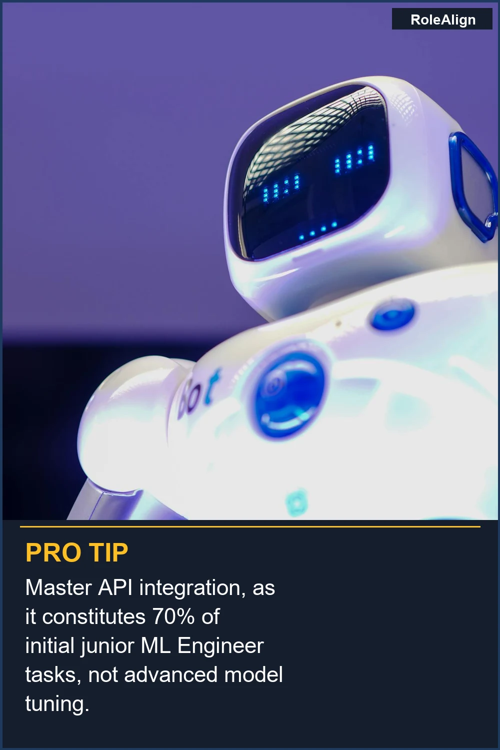 Master API integration, as it constitutes 70% of initial junior ML Engineer tasks, not advanced model tuning.