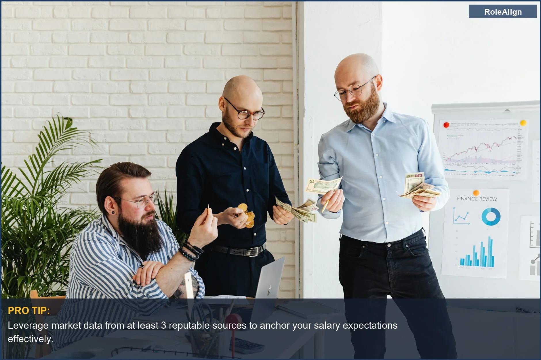 Diverse team discussing financial strategies and charts, demonstrating salary negotiation tactics.