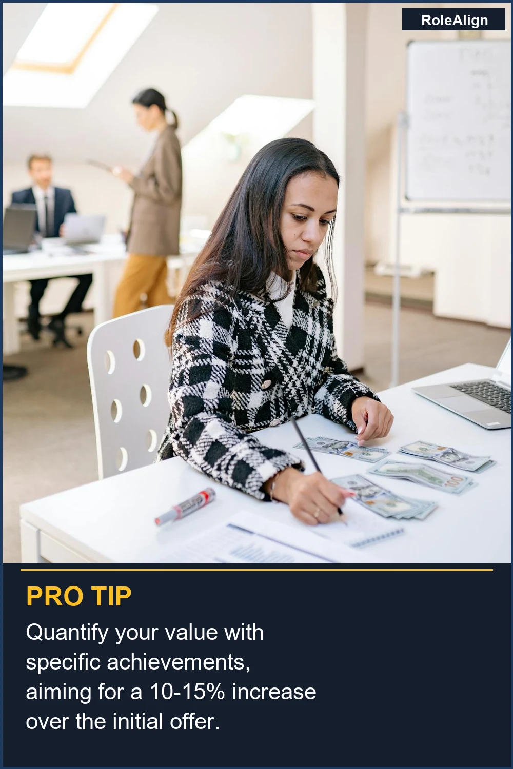 Quantify your value with specific achievements, aiming for a 10-15% increase over the initial offer.