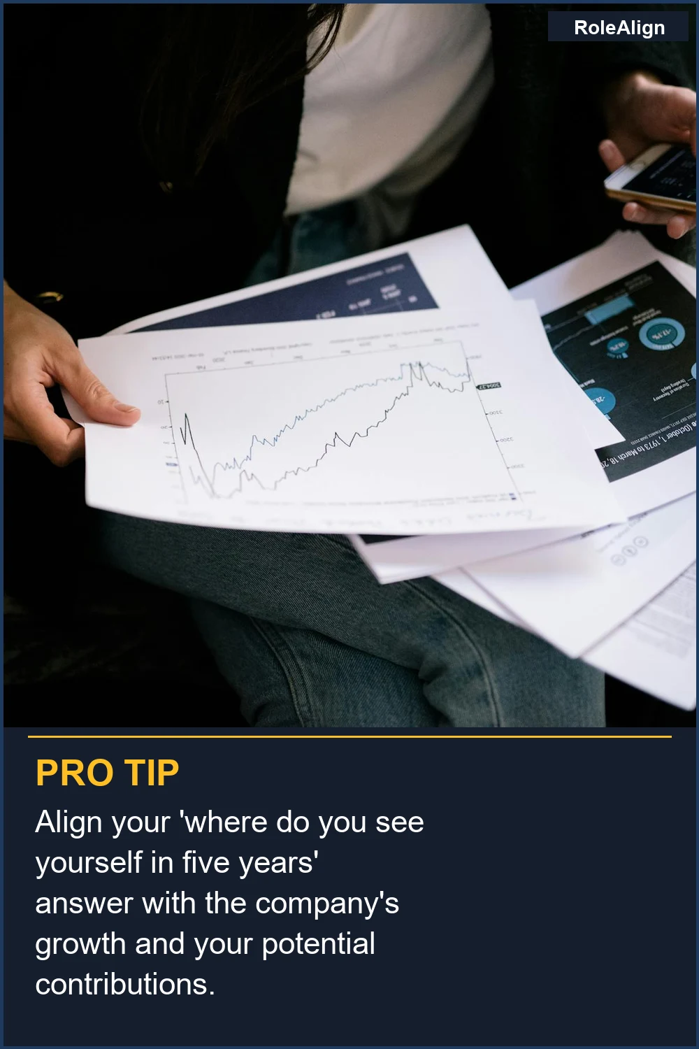 Alinea tu respuesta a '¿dónde te ves en cinco años?' con el crecimiento de la empresa y tus posibles contribuciones.