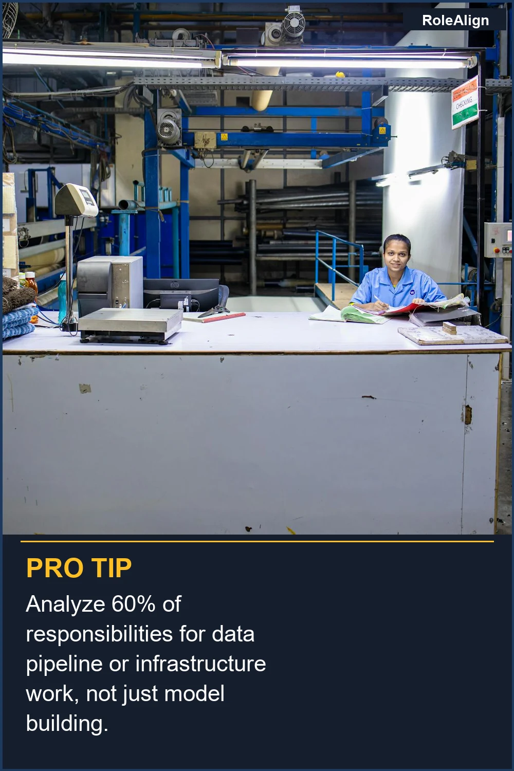 Analiza el 60% de las responsabilidades en busca de trabajo en pipelines de datos o infraestructura, no solo en la construcción de modelos.