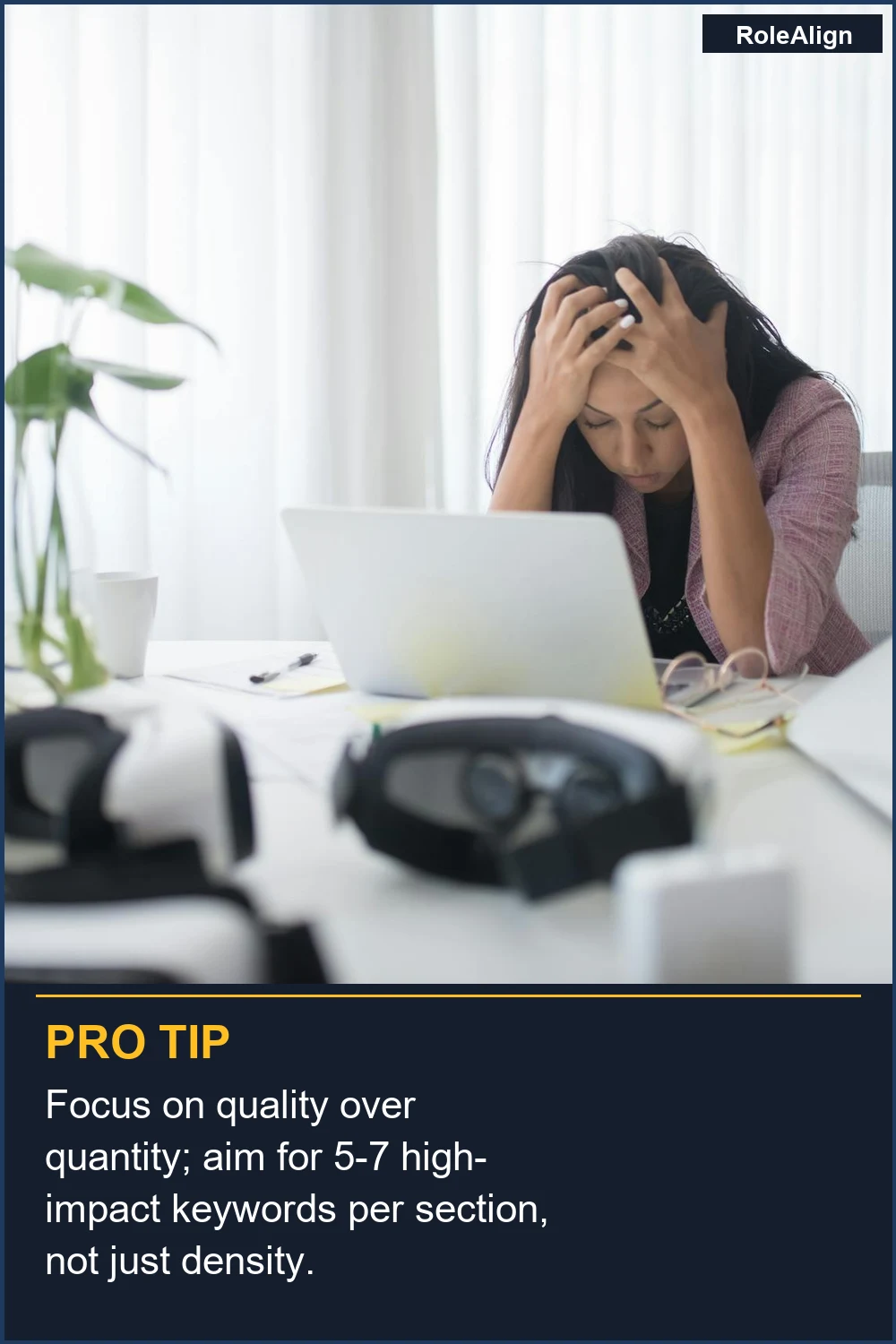 Focus on quality over quantity; aim for 5-7 high-impact keywords per section, not just density.