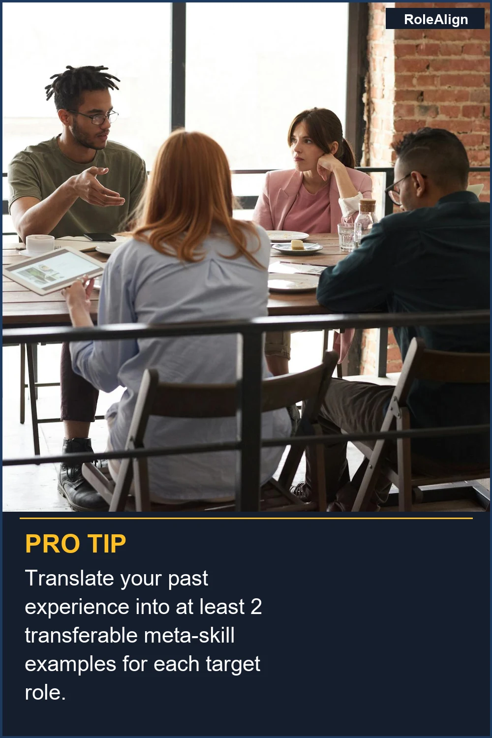 Translate your past experience into at least 2 transferable meta-skill examples for each target role.